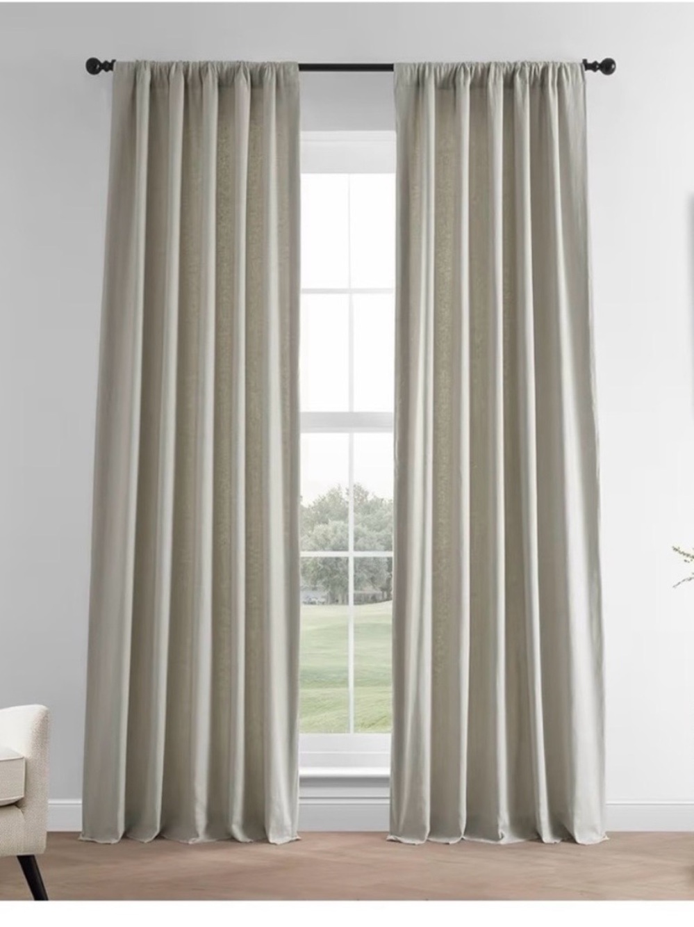 French Linen Curtain 50” x 108” - 2 panels - Khaki
